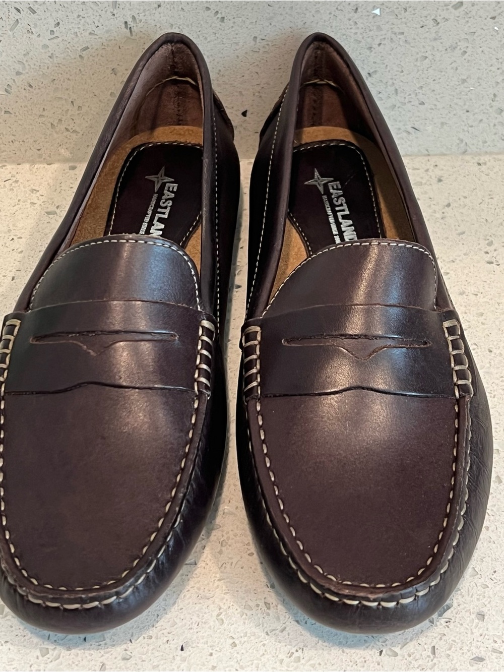 Eastland Women’s Dark Brown Leather Penny Loafer Style Driving Moccasins
